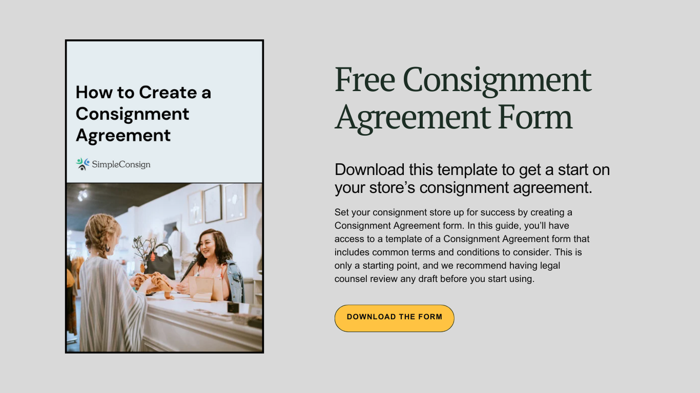 SimpleConsigns consignment agreement form