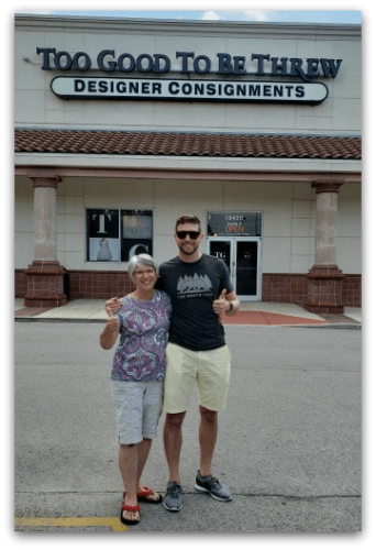 Joseph and his mom Susan at the resale conference