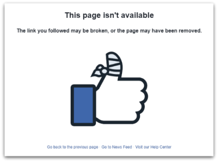 Nothing worse for your consignment Facebook page than "This Page Isn't Available."
