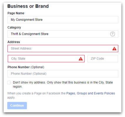 Do fill in your address on your consignment Facebook page