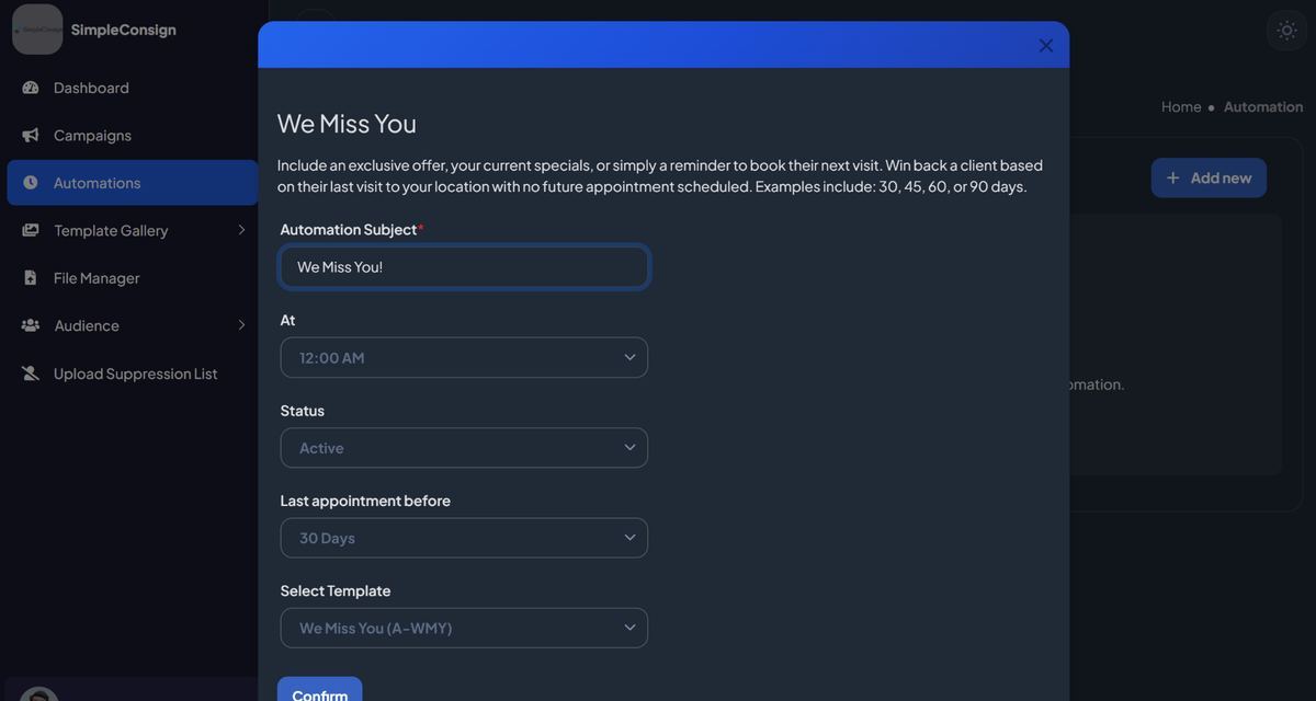We Miss You automation